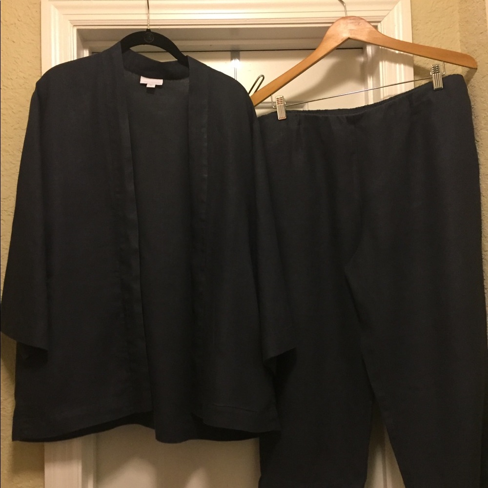 J Jill Pants (LP)/Jacket (S), Navy